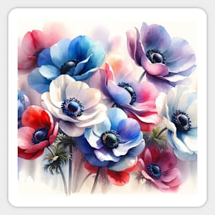 Vibrant Windflower Decor - Watercolor Flower Sticker